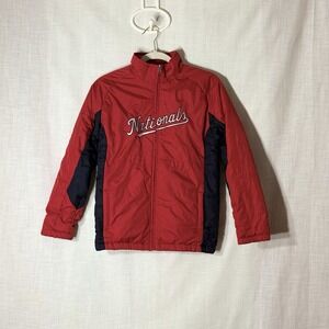 Washington‎ Nationals Majestic Youth Puffer Jacket Red MLB Zip Coat M (10/12)